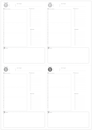 Printable Weekly Planner A4