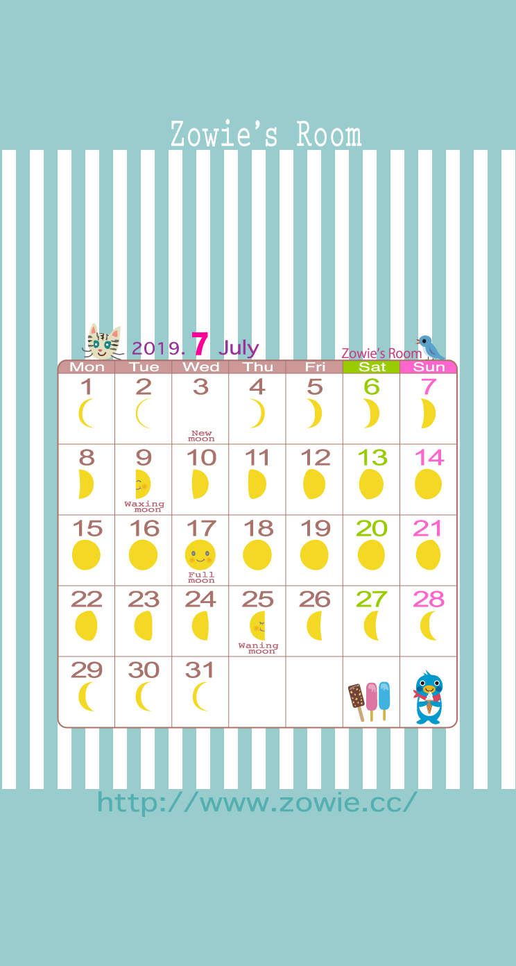 Mobile Wallpaper(Moon Age Calendar)